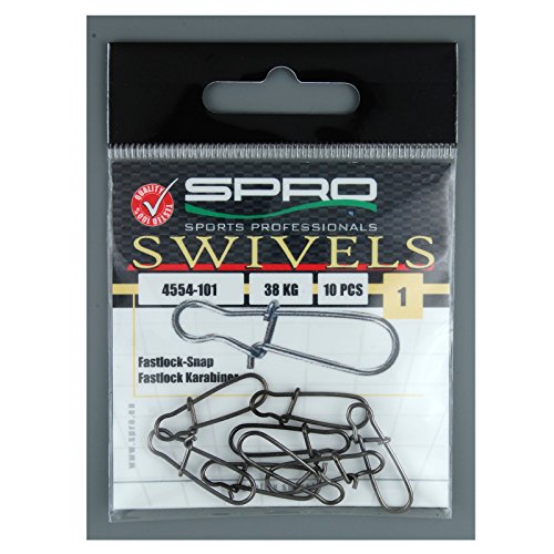 Spro Fast Lock Mousqueton - Snap - Taille 6-11 kg - Packaging Lot de 10
