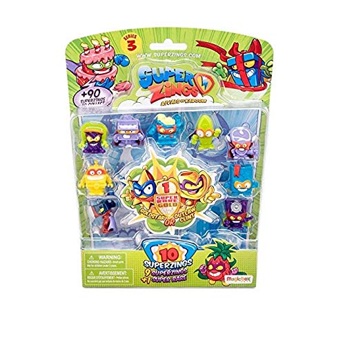 Superzings - Serie 3 - Blíster 10 figuras (1 figura dorada y 9 figuras regulares)