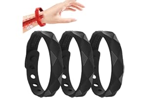 CONDINGGEN 3 Stück antistatisches Armband, Healthify Zuckerregulator-Armband, Ferninfrarot-Anionen-Handgelenkband verbessert den Schlaf, 6-Loch-Einstellung, Magnetfeldtherapie-Armband, Schwarz Typ B