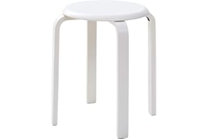 IBUYKE Chaise Salle à Manger/Tabourets de Bar Empilables en Bois Massif Sièges Lisses pour Salon, Cuisine, Bistrot pour Salon, Cuisine (1, Blanc, M)