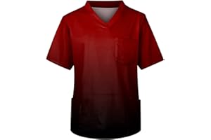 ZHENDEGL Scrubs Männer Frühling Lässige Blusen Tailliert Schlichtes Plus Size Wor Bluse Herren Kurzarm V Neck Leichte Mit Taschen