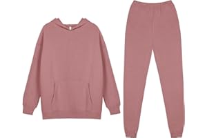 REORIA Women Soft Cotton Lounge Wear Sets Warm Co Ord Sets Plus Size Two Piece Outfit Thick Tracksuits Full Set Hoodies & Jogger