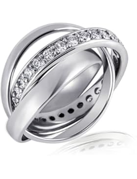 Goldmaid Damen-Ring 925 Sterlingsilber 3 in 1 Kanalfassung