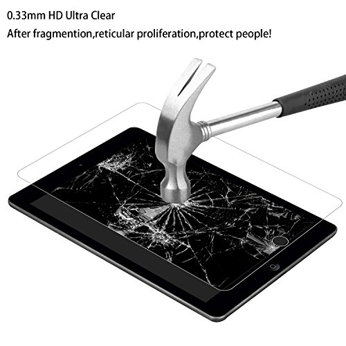 iPad Air 1/ 2 Panzerglas Schutzfolie, WEOFUN Ultra-klar iPad Air 2 Displayschutzfolie, Panzerfolie für iPad Air 1/ 2, iPad Pro 9.7 Panzerglas Folie [0.33mm, Anti-Kratzen, Anti Fingerprint, 9H Härte] - 3