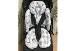 QCHOMEE Baby Stroller Cushion Seat Liner Cotton Pushchair Seat Pads Universal Pram Insert Pad Warm Pushchair Seat Covers for Pram Buggy Baby Carriage Washable Winter Thick Infant Pushcar Seat Mat