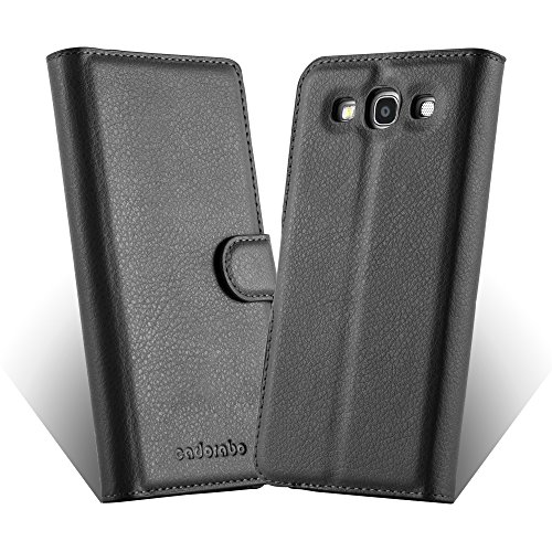 Cadorabo – Book Style Hülle für Samsung Galaxy S3 / S3 NEO (GT-I9300 / 9301) – Case Cover Schutzhülle Etui Tasche mit Standfunktion und Kartenfach in PHANTOM-SCHWARZ - 8