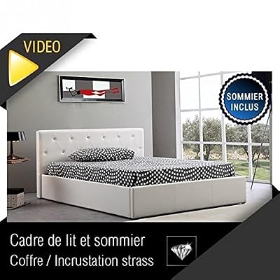 MCD Bahia Lit Adulte + sommier 160x200 Blanc