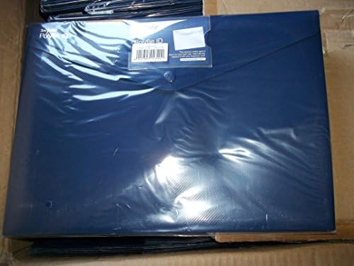 Snopake 12496 Polyfile ID A4 Popper Wallet File with Press Stud and Business Card Holder Classic Blue (Pack of 5)