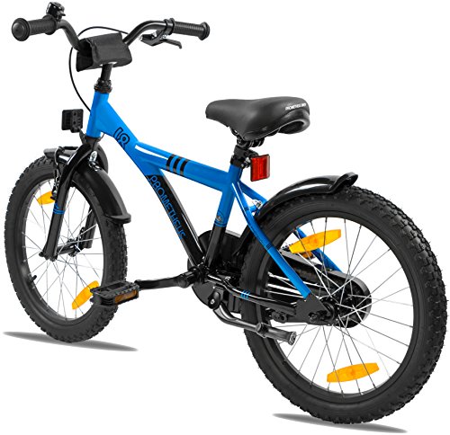 PROMETHEUS Kinderfahrrad 18 Zoll Jungen in Blau & Schwarz mit Seitenständer | V-Brake und Rücktrittbremse | ab 6 Jahren | 18″ BMX Edition 2017 - 6