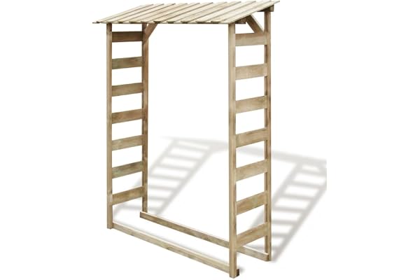 vidaXL Pin Imprégné Abri Stockage Bois Chauffage Bois de Cheminée Porte Bûches