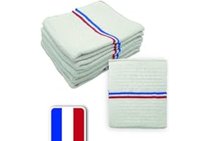 LNT Les Nouveaux Textiles - Lot de 5 Serpillères Gaufrées Blanches 60 x 100 cm - Haute Résistance - Grand Pouvoir Absorbant - Idéal pour Tout Type de Sol - Fabriqué en France