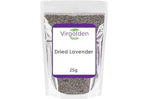 Dried Lavender Flowers 25g by Virgolden - Premium Quality, DIY Beauty, Edible, Lavender Flowers for Tea, Baking, Wedding Decoration Fragrance, Confetti, Potpourri