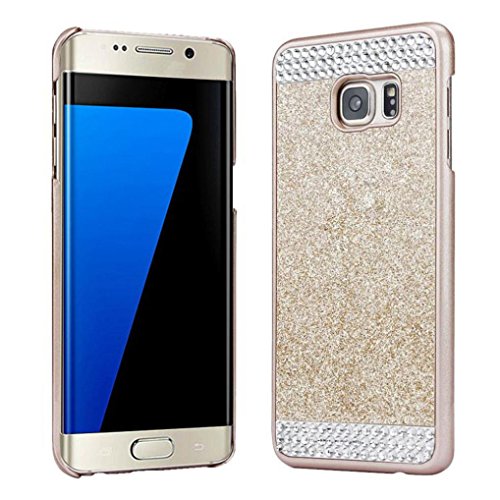 Preisvergleich Produktbild Für Samsung Galaxy S7 Edge hülle, Saingace® Kristallrhinestone -Kasten-Abdeckung für Samsung Galaxy S7 Edge Case Cover (Gold)
