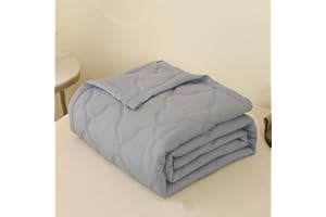 DOTBUY-SHOP Quilted Bedspreads, Quilt Bed Throws Cotton Filling Duvet Single Double Super King Size Children's Bed Quilted Throw for All Season (Light Grey,150x200cm)
