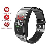 KOBWA Smart Fitness Tracker, Tracker Armbanduhr, Wasserdicht, mit Herzfrequenz, Blutdruck, Schrittzähler, Kalorien, Wecker, Nachricht Reminder, Foto (Android iOS) Gold, Silber