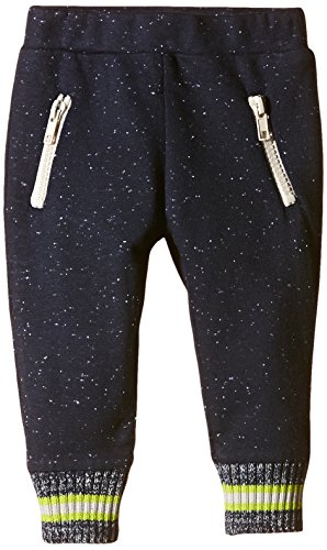 Dirkje Baby Boys Baby jogging trousers Plain Sports Trousers, Blue (dark Blue/néon Green), 0-3 Months (Manufacturer size: 62)