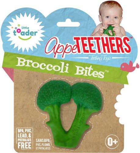 Baby Teething Toy - Bpa / Paint Free - 'Broccoli Bites' - appeTEETHERS suitable from birth
