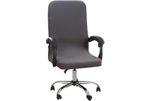 Jaotto Funda para Silla de Oficina elástica,Funda para Silla giratoria de Oficina Universal,Lavable,extraíble,Funda para Silla de Ordenador con Respaldo,Fundas para Silla de Oficina(Gris,M)
