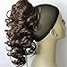 New Curly Stylish Synthetic Claw Clip Ponytail Hair Piece up do Clip in bun medium length 12" Hairpieces Blonde Dark Light Black brown wedding 150g (Medium Brown #6)