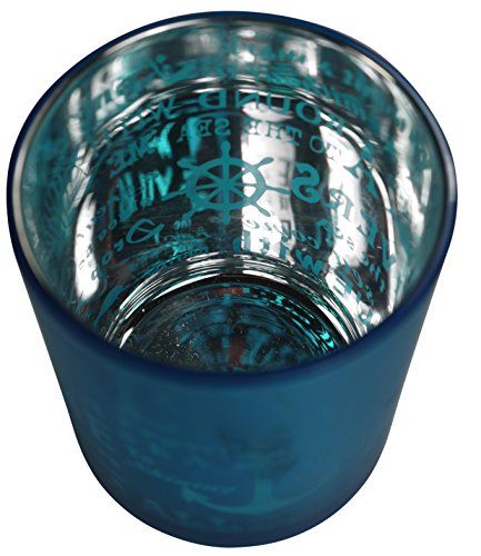 khevga Windlicht aus Glas maritime Deko in blau 3er Set - 3