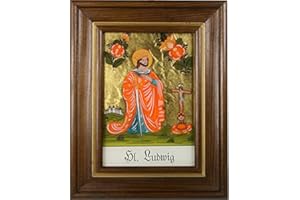 Hinterglaswerkstätten - Hl. Ludwig, Wandbild, Rahmen, ca. 12,5 x 16 cm