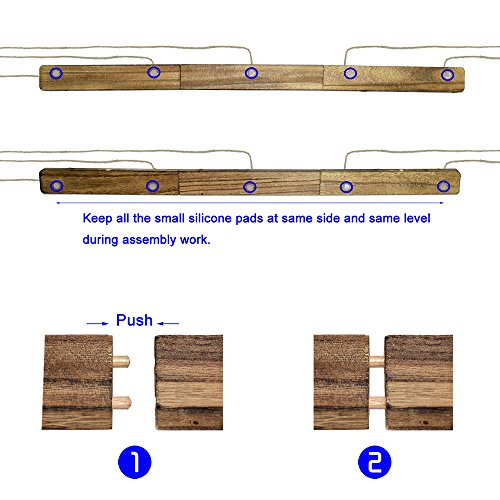 Love-KANKEI Bilderrahmen Collage Fotorahmen Holzbilderrahmen in Wäscheleinenoptik mit 30 kleinen Holzklammern, 2+1 Kombination - 6