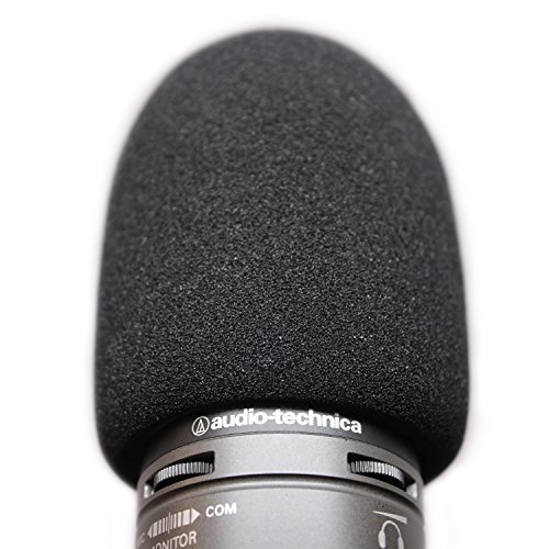 AT2020 Foam Windscreen by VocalBeat - The Perfect Pop Filter for Your Audio Technica Microphone - Made from Quality Sponge Material that Filter Unwanted Recording Noises - Black Color