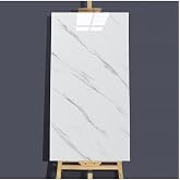 UKAB DEKOR Kendinden Yapışkanlı Esnek K&ouml;p&uuml;k Beyaz Pvc Mermer Panel 60x30 Cm Banyo Wc Mutfak Beyaz 30 x 60