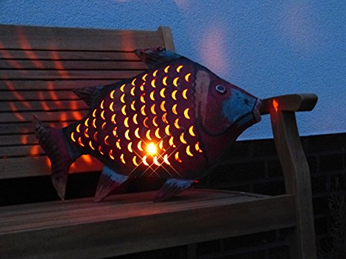Metall Laterne, Fisch „KANU Fietje“, 60 cm - 2