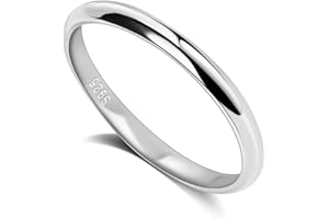 Dankadi Anello di fede nuziale in argento 925, larghezza 3,5 mm, placcato oro, misura 44 a 70 mm, per coppia, sposo, semplice e liscio a cupola, per donna, uomo, regalo per amore, matrimonio, amica,