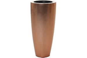 ‎VIVANNO VIVANNO Pflanzkübel Pflanzgefäß Blumenkübel Fiberglas City Rosegold Kupfer Metallic - 80x37