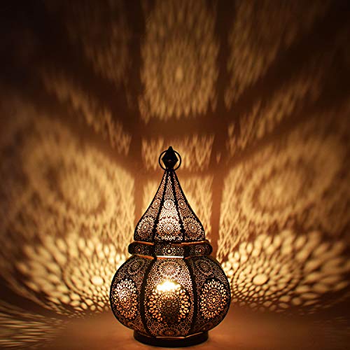 Orientalische Marokkanische Tischlampe Lampe Leuchte Tischleuchte Nachttischlampe Laterne Malhan (Schwarz) - 3