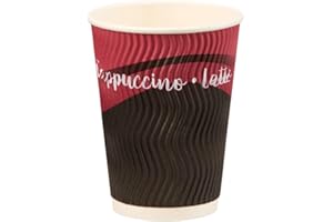 CATERPACK BY ROBINSON YOUNG Caterpack 12oz Ripple Cups with Triple Wall Insulation, Disposable Paper Cups for Hot Drinks, Takeaway Coffee and Tea Cups, 25 Pack