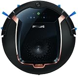 Philips FC8700/01 - Robot aspirador con diseño súper compacto 6 cm, sistema de limpieza de 2 fases, programación 24 h, color negro y azul