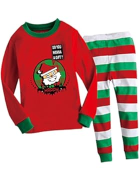 Kinder Jungen Mädchen Pyjama Schlafanzug Nachtwäsche 100% Baumwolle Nikolaus