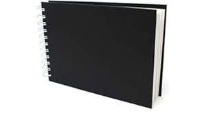 Artway Studio - Spiralgebundenes A5-Skizzenbuch - Querformat - 96 Seiten/48 Blätter aus 170 gsm Papier - Schwarzes Skizzenbuch mit festem Einband, Schwarz