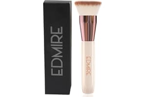 EDMIRE Foundation Brush, Kabuki Flat Top Makeup Brushes for Liquid Foundations, Blending or Buffing Brush, Powder Foundation Brush, Full Coverage Make up brush for Face Primer Liquid Cream Concealer