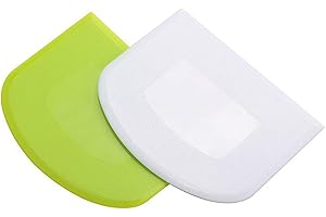 EHIOG Rasqueta de Masa, 2 Piezas Raspador de Masa de Plástico,Espátula Cortadora de Masa, Raspador de Pizza,para Hornear Pasteles de Pan, Blanco & Verde