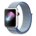 Produktbild HILIMNY Für Apple Watch Armband 44MM, Weiches, Atmungsaktives Nylongewebe mit einfach anpassbarem Klettverschluss, Ersatz für iwatch Armband Series 4 (Seeblau, 44MM)