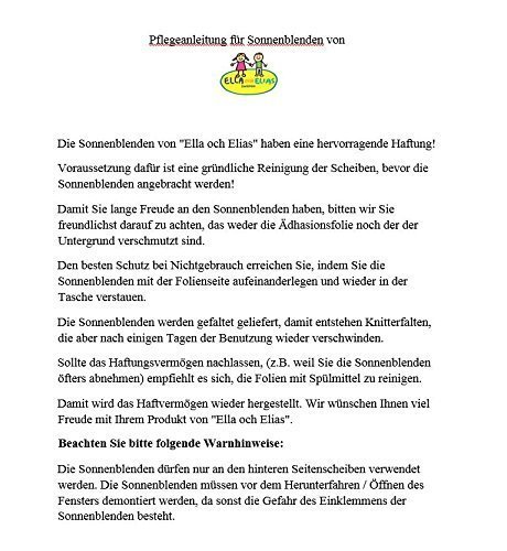 Sonnenschutz-Sonnenblende effektiv, selbsthaftend, superleicht anzubringen BONUS halten auch bei extremen Temperaturen-Autosonnenschutz für Kinder und Babys im Zebra-Design von ELLA och ELIAS (Motiv nach Innen) 2 Stck Auto-Sonnenschutz für hintere Seitenfenster passt universell – top-Baby-Geschenk - 7