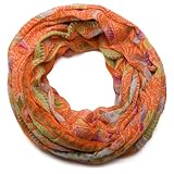 material blando styleBREAKER bufanda tubo bucle animal print con modelo de paisley 01014010, color:naranja