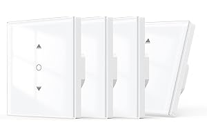 [6.1 Gen.] Maxcio WLAN Rolladenschalter Kompatibel mit Alexa, Google Home, Rolladenschalter Smart mit Prozentsteuerung, Zeitschaltuhr und Sprachsteuerung, Neutralleiter erforderlich 4 Packs
