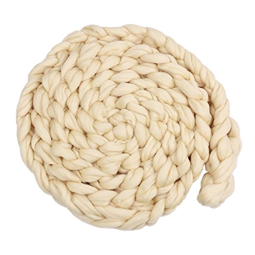 PePeng Newborn in Dreamland Photography Props, Use Soft Wool Braids Backdrop Blanket Rug to Create Memorable Kids Portrait Photography (Khaki)