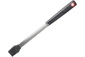 wenco Grillborste lång, 42 cm, rostfritt stål/silikon, grillpensel värmebeständig lång, mångsidig användning som bakborste, köksborste, grillborste