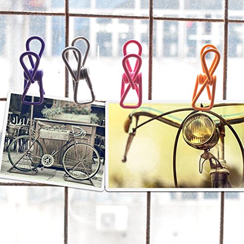 SUMERSHA Packung Mehrzweck Wäscheleine Wäscheklammern Dienstprogramm Clips Stahldraht -Clips Clothes Pegs Zufällige Farbe30 Stk. - 5