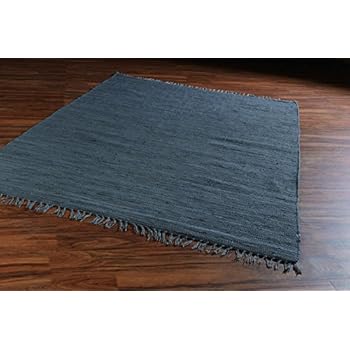 Home4You Flickenteppich Wohnzimmerteppich Handwebteppich Dunkelgrau