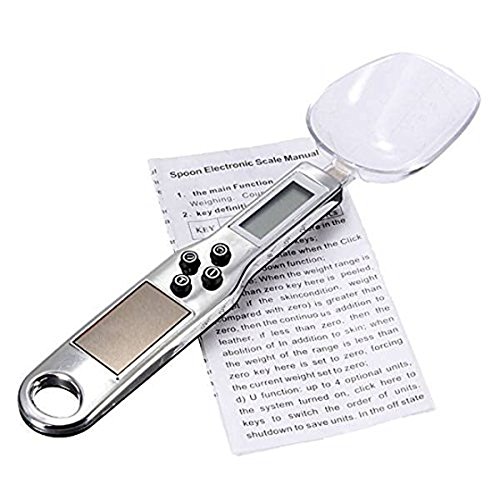 Loeffelwaage – TOOGOO(R)300g/0.1g LCD Digitale Loeffelwaage Loeffel Kuechen Waage Kuechenwaage Messloeffel Gadget Spoon Scale Weighing Scales, Silber - 3