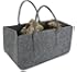 Tosnail Filztasche schwarz Kaminholztasche Filzkorb Kaminholztasche Kaminholzkorb Korb Filz Zeitungsst&auml;nder Zeitungskorb, grau, 45*26cm