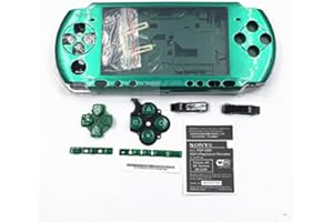 GGZONE Vollgehäuse, Schutzhülle mit Tasten, Schrauben und Schraubendrehern für Sony PSP 3000, 3001, 3002, 3003 und 3004 grün