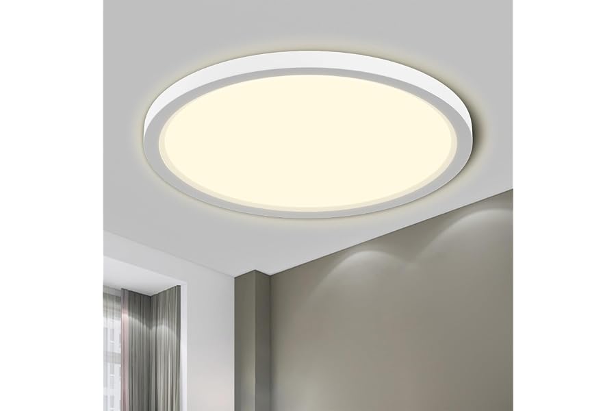 LQWELL LED Deckenleuchte IP44 Badlampe Rund Flach 18W 4000K 1980lm 22cm